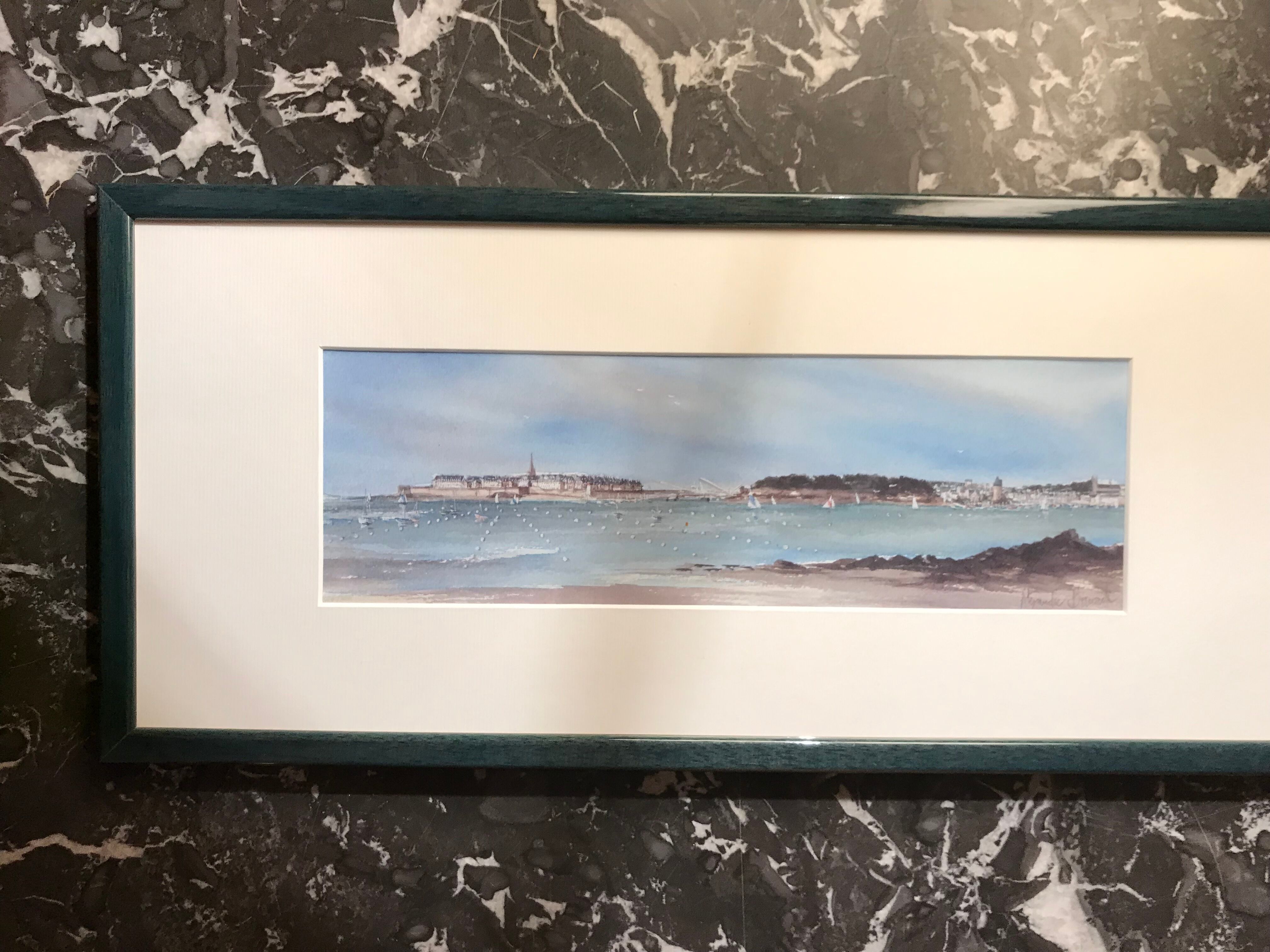 Aquarelle signée Alexandre Bonade, Saint-Malo