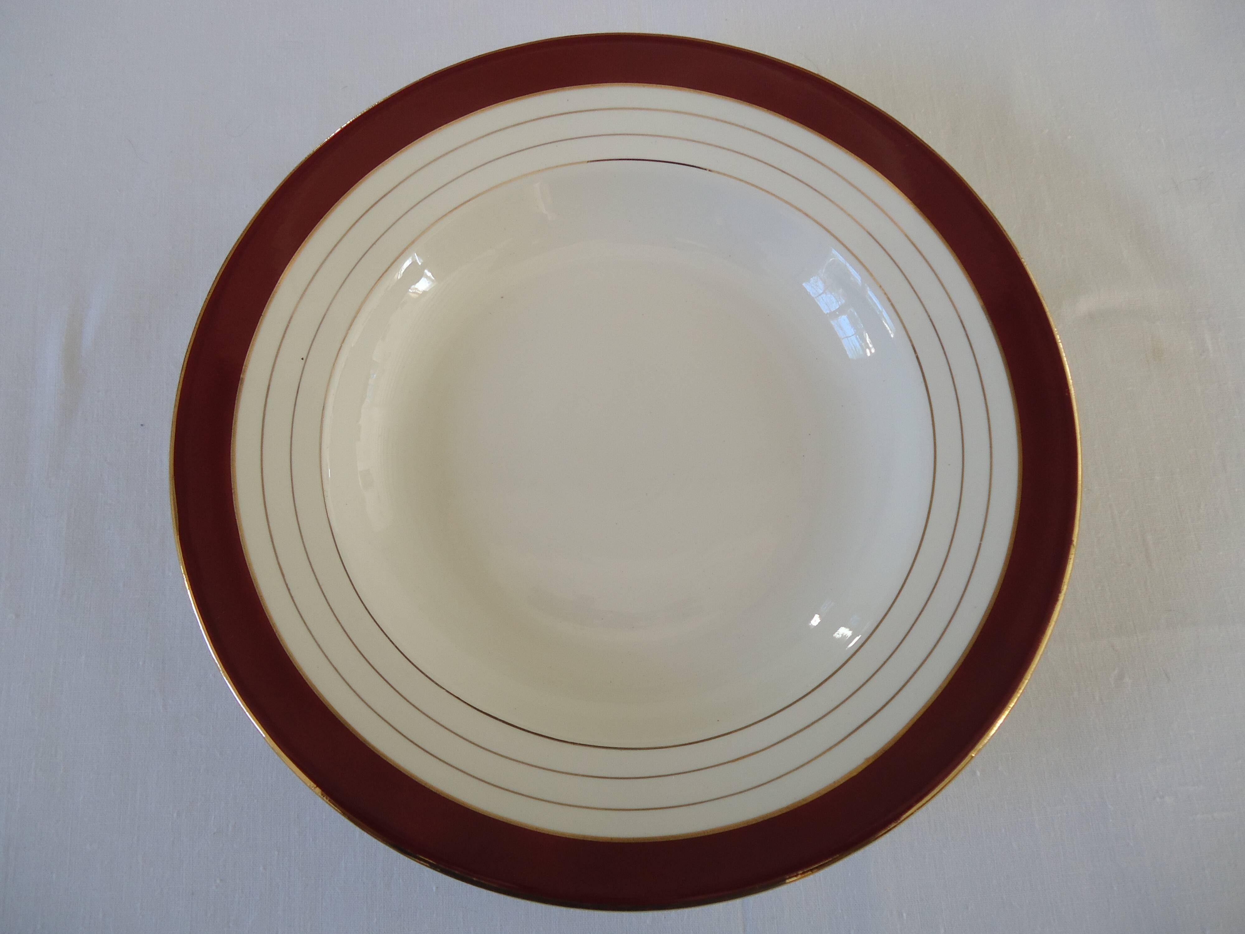 Deep plates, opaque porcelain, Digoin Sarreguemines, PASTEUR pattern
