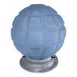 Art Deco ceiling light, blue glass, 1920s