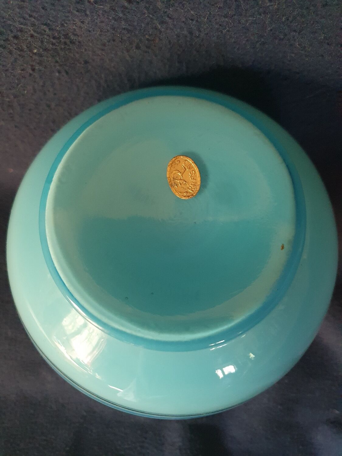 Blue opaline Art Deco lamp base