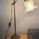 Art Deco bronze and frosted glass tulip lamp