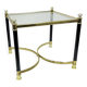 Hollywood Regency Side Table, Brass and Glass, 1970s, Maison Jansen Style