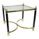 Hollywood Regency Side Table, Brass and Glass, 1970s, Maison Jansen Style