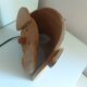 Vintage 80's wooden dog lamp, raison, france