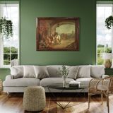 Italian painting signed Mattia Traverso, genre scene