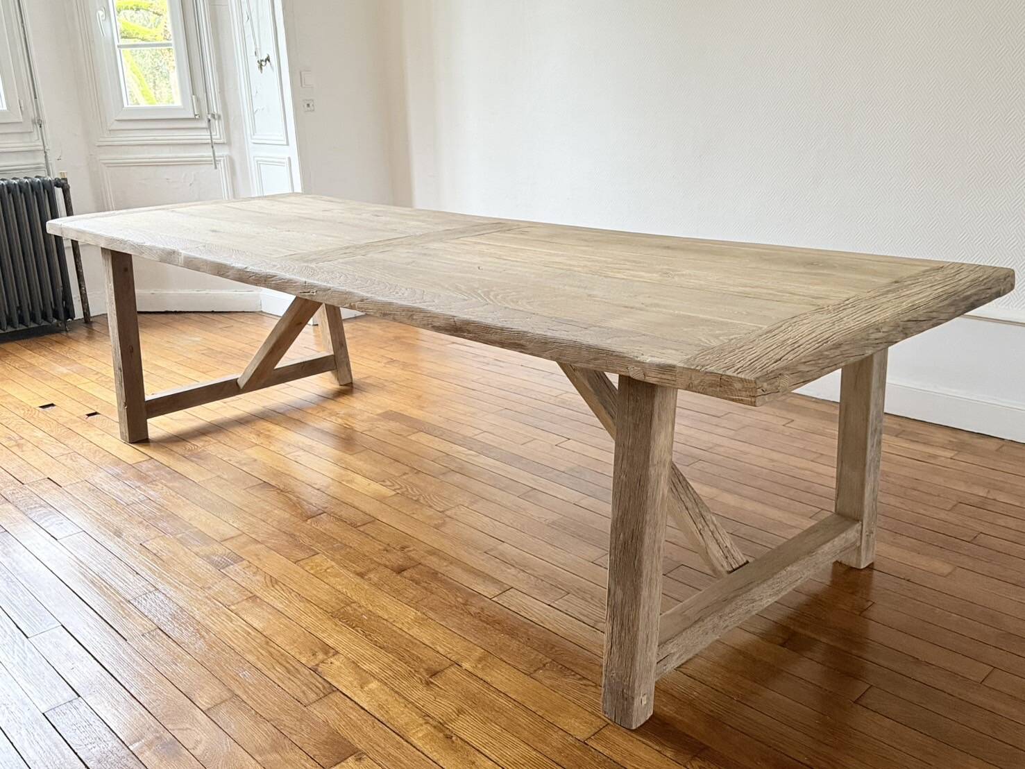 Farm table in solid old oak - Millau 200 by 100 cm