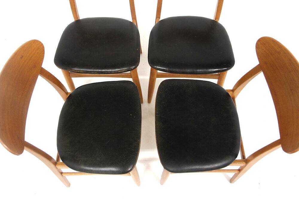 4 chaises scandinaves en teck, Suède, 1960