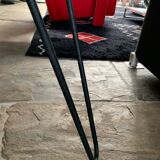 Side table in marble and wrought iron