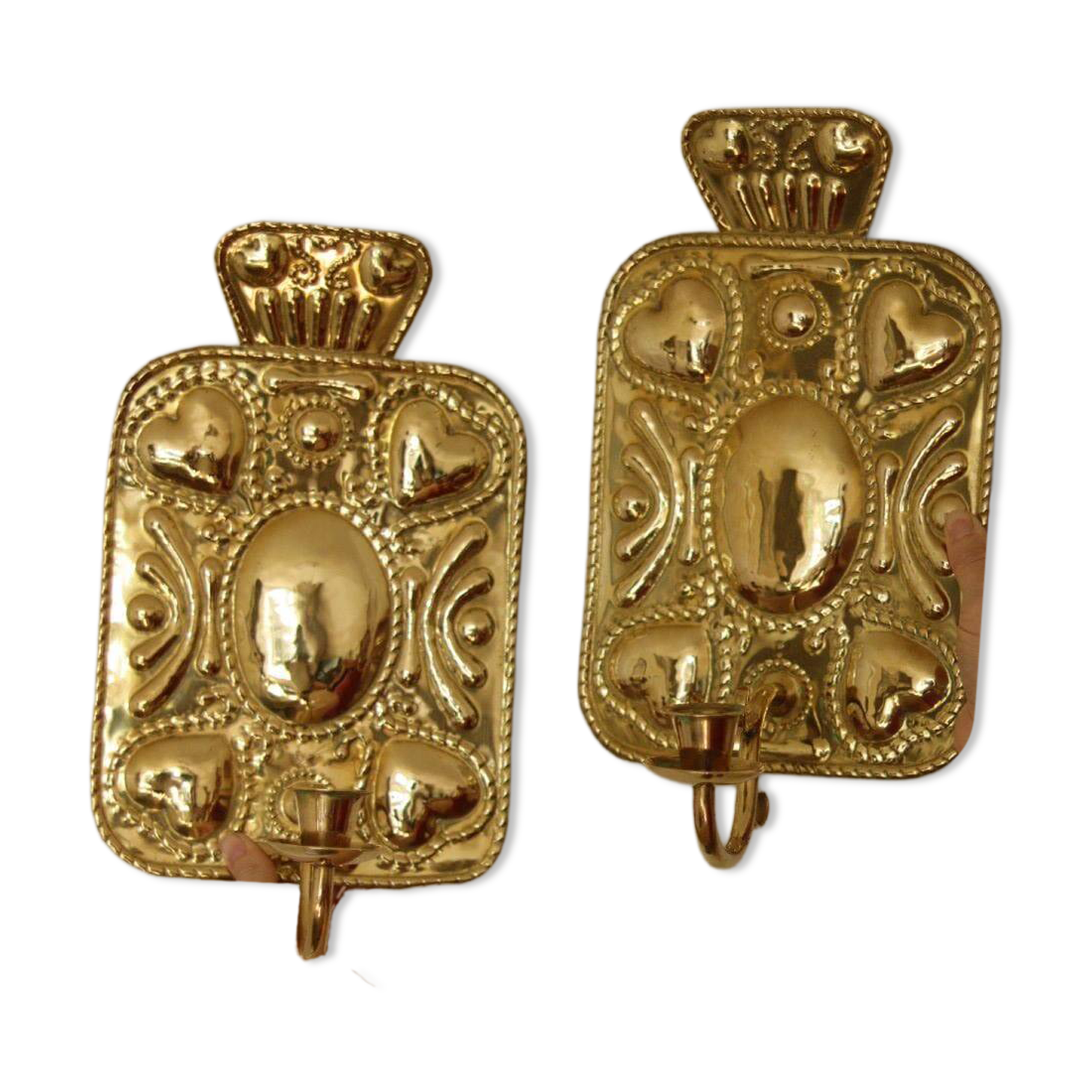 Pair Of Baroque Style Swedish Brass Sconces