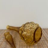 Italian Empoli carafe in amber bubbled glass