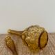 Italian Empoli carafe in amber bubbled glass