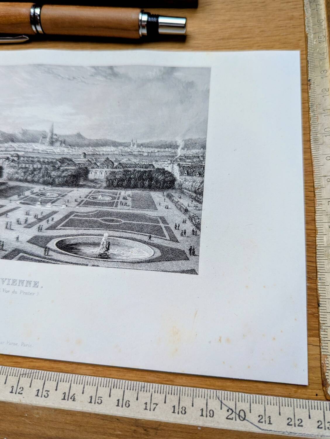 Vienna, Austria Vintage Engraving, 1841 Authentic.