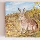 Huile sur toile lièvre lapin