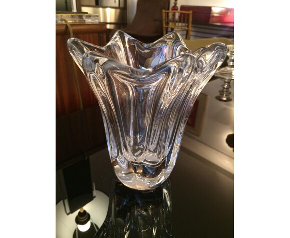 Signed Daum France Crystal Tulip vase | Selency