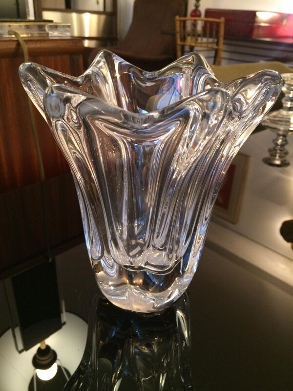 Vase tulipe en cristal signé Daum France