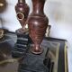 Antique Vases In Griotte Marble And Black Marble, Grand Tour, 19th Century