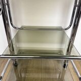 Chrome and smoked glass serving trolley from the 70s
