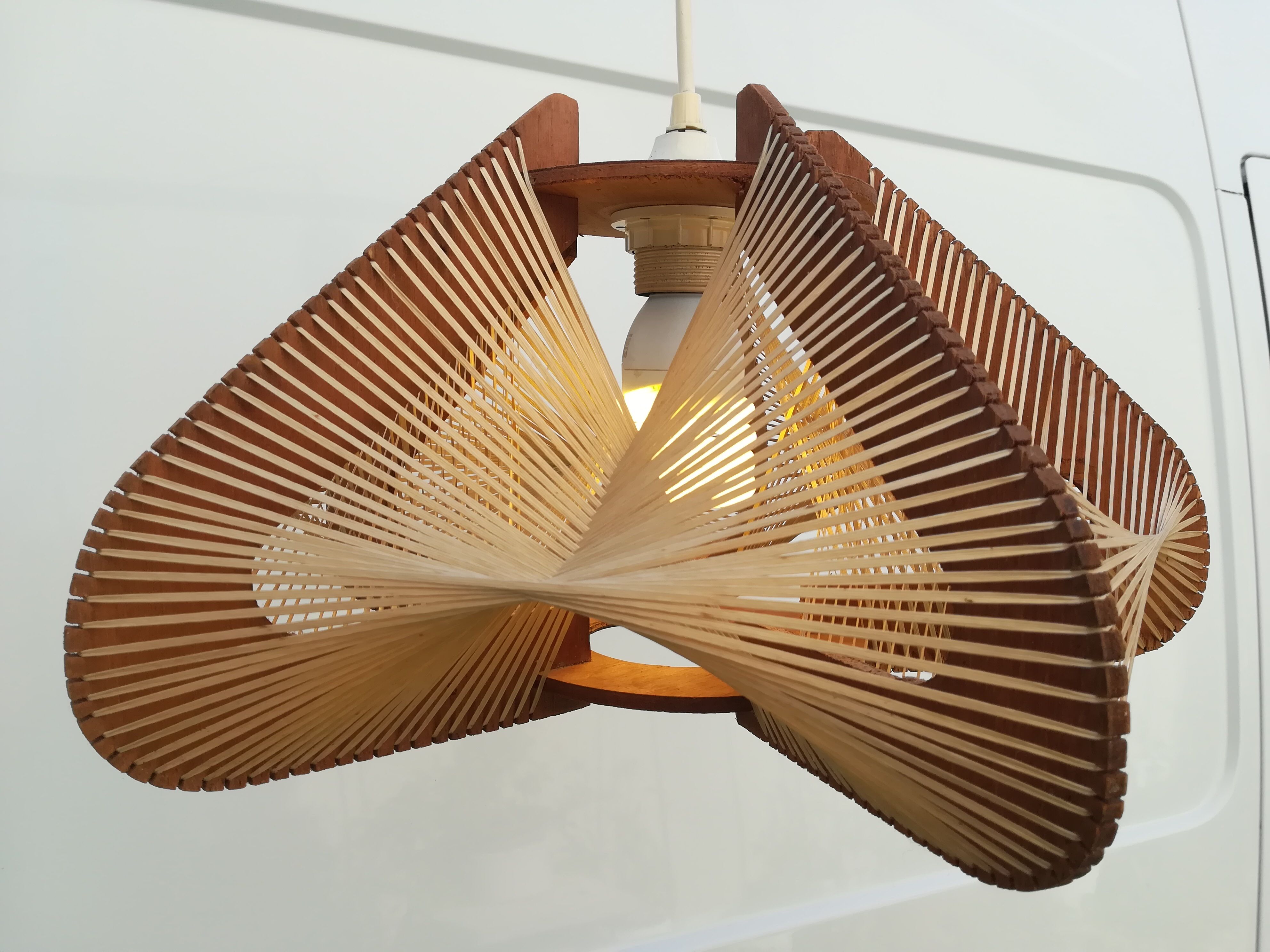 Scandinavian wood and wire suspension