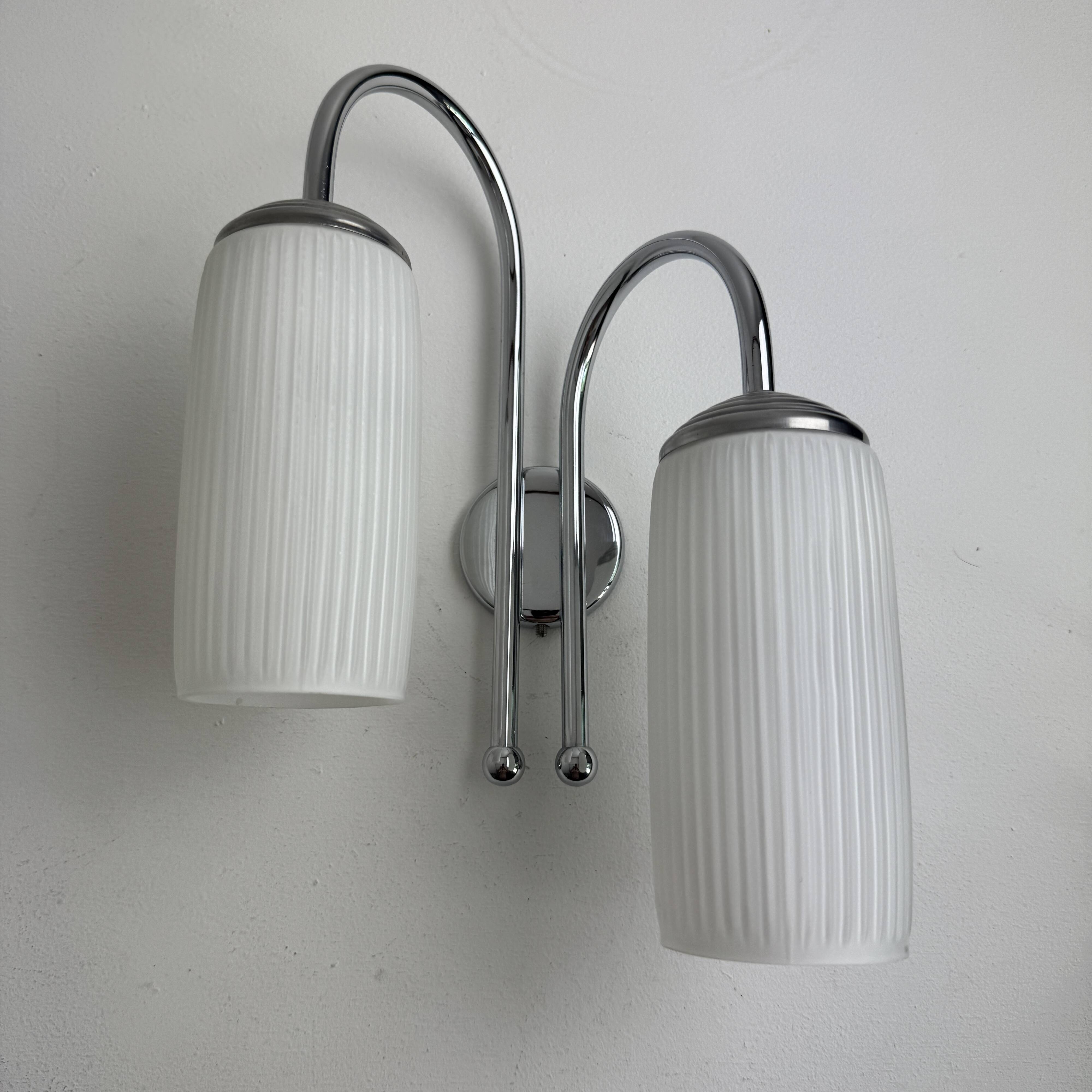 Vintage 1970 asymmetrical double wall light