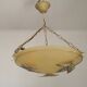 Italian Metal Ceiling Light Gold Leaf Detail Frosted Glass Bowl Shade