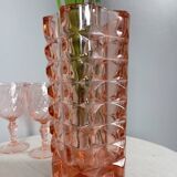 Windsor pink glass geometric vase from Luminarc