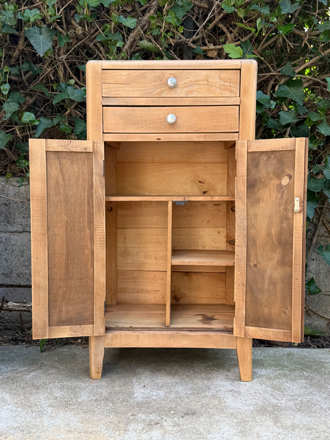Rustic wooden buffet from Paris, 1940.
