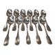 11 silver-plated dessert spoons by Christofle, Cluny pattern, striped