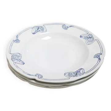 Deep plates x4, Onnaing, Algéciras model, Granite, 19th century