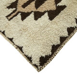 Handwoven antique anatolian beige runner rug 105 cm x 310 cm