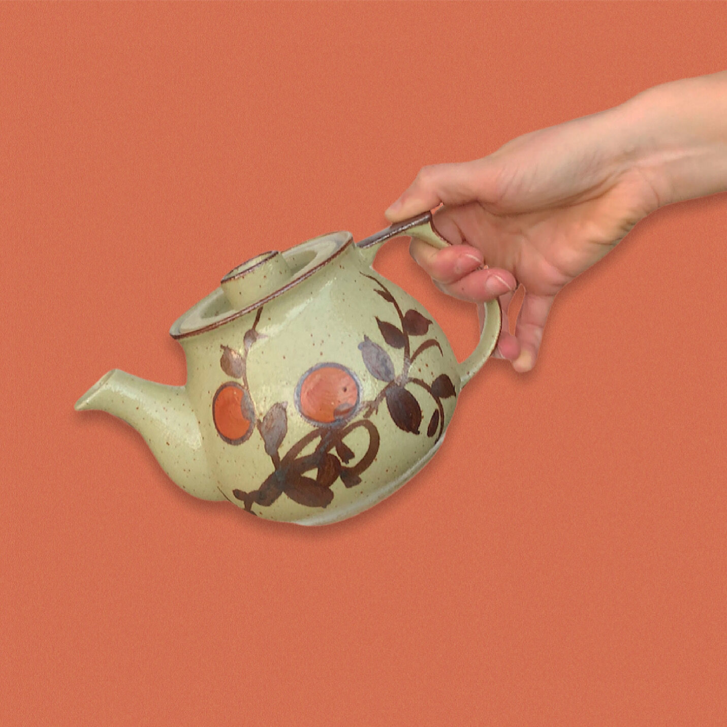 70s sandstone teapot