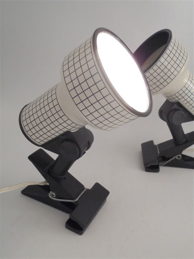 Pair of vintage clip-on spotlights