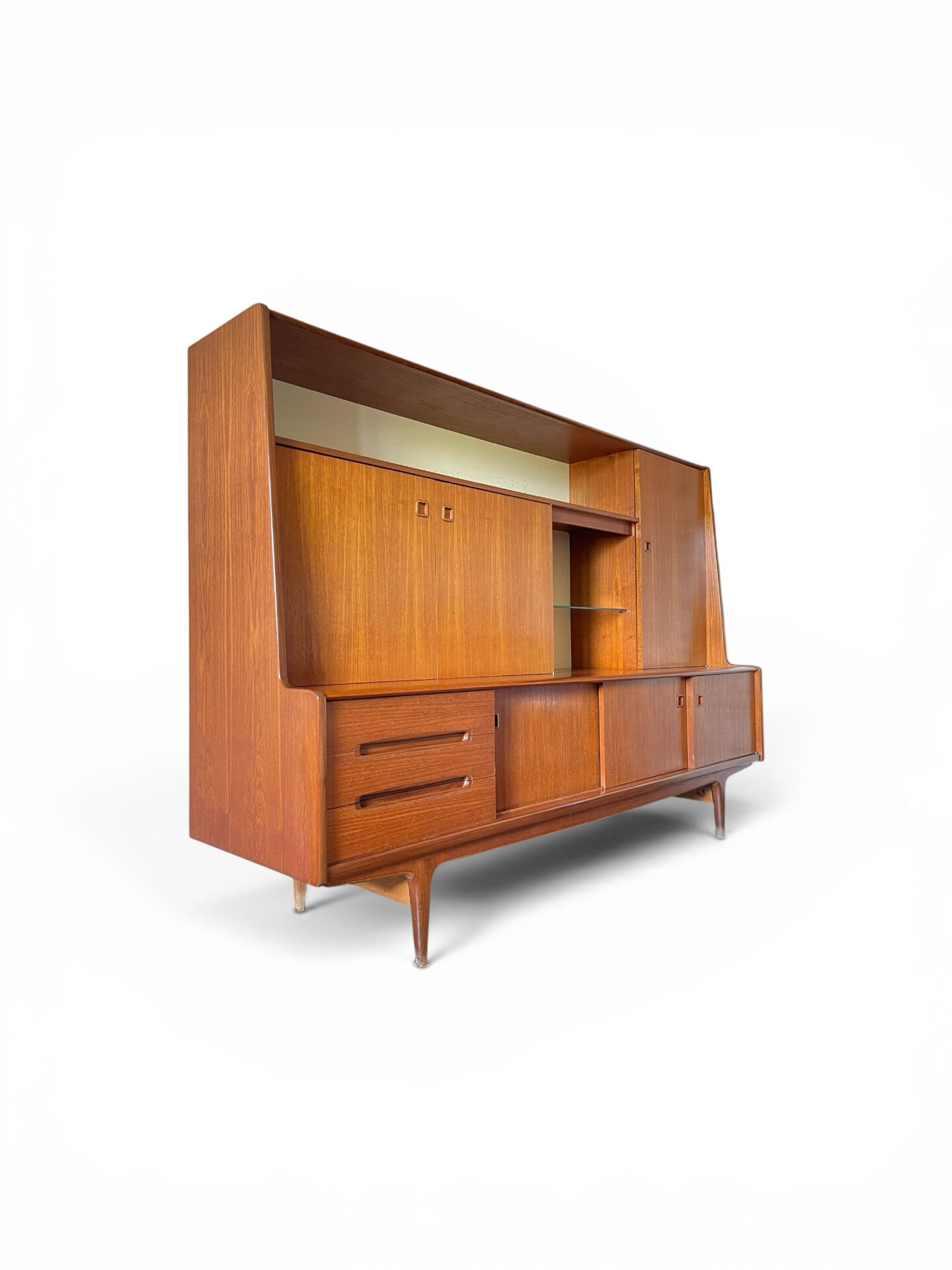 Scandinavian vintage teak library enfilade Denmark design -1960