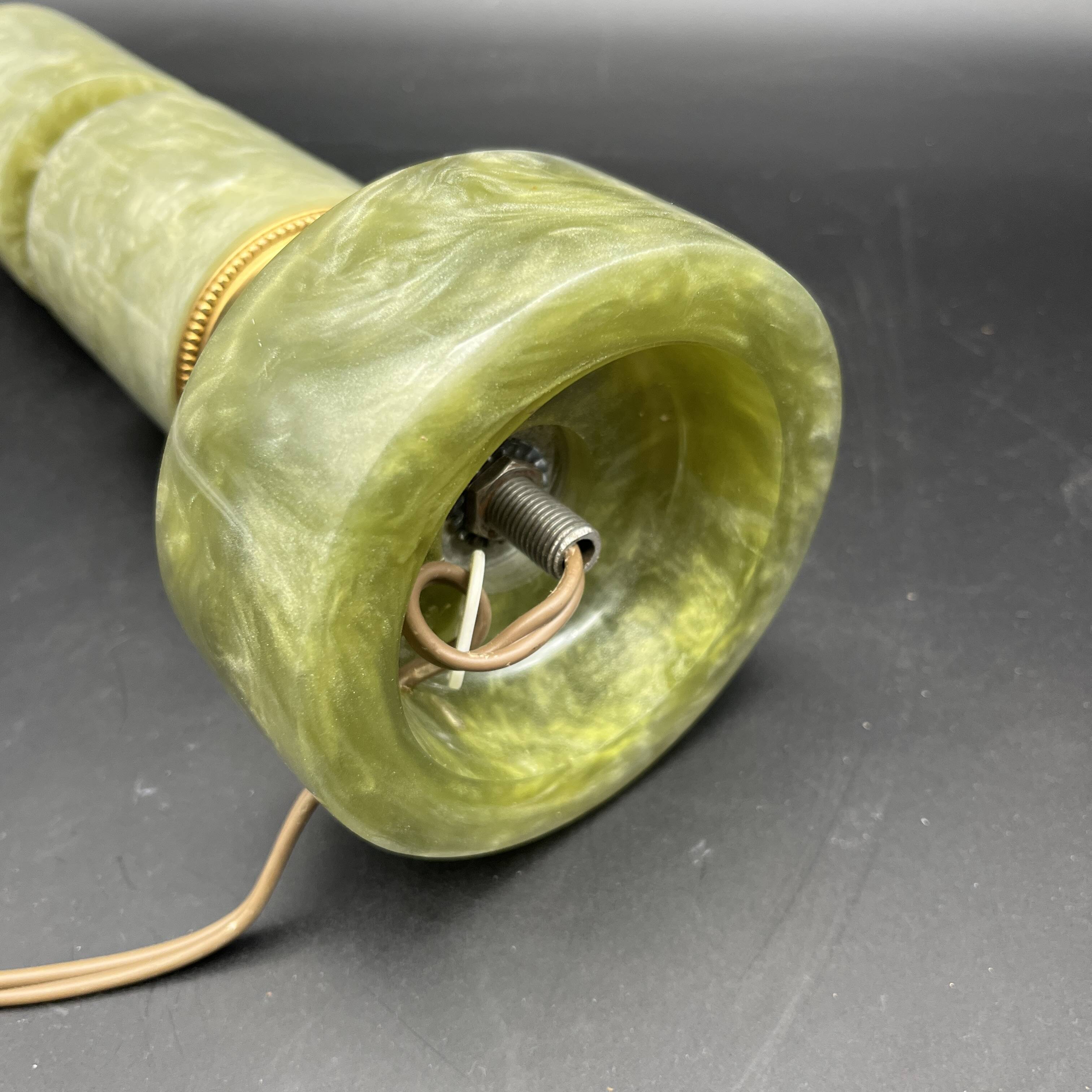 Old vintage pearly plastic lamp base