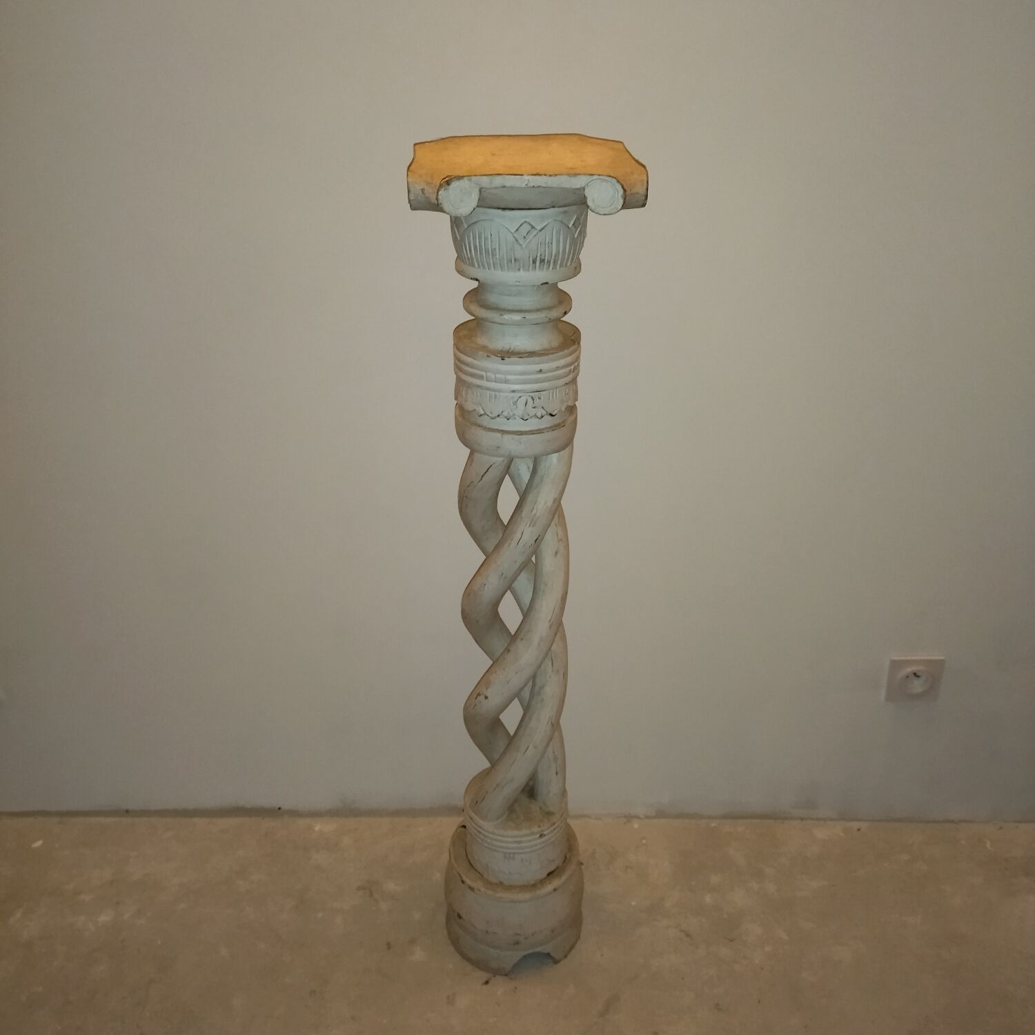 Carved wooden column