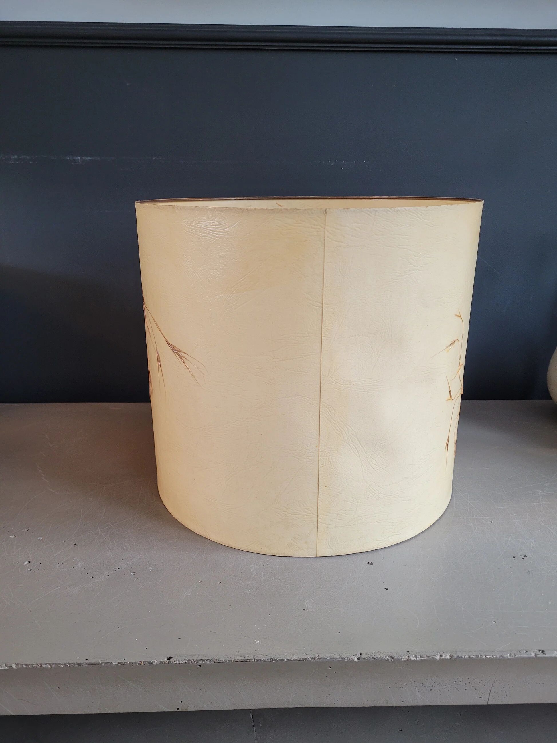 Large vintage lampshade with dried flowers