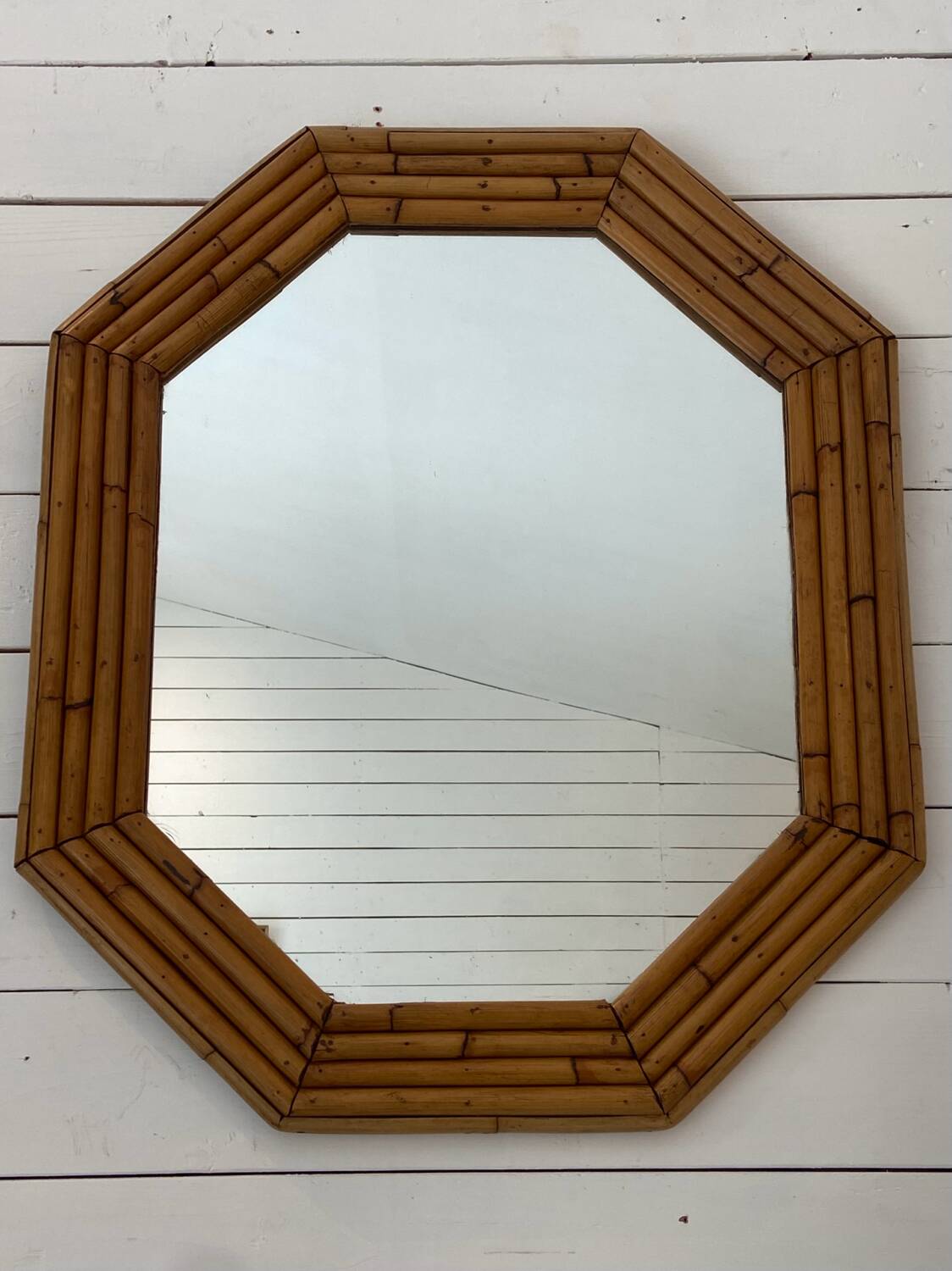 Large bamboo mirror from the 50s