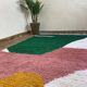 Tapis en laine pure fait main traditionnelle marocaine taille 150 x 250 cm