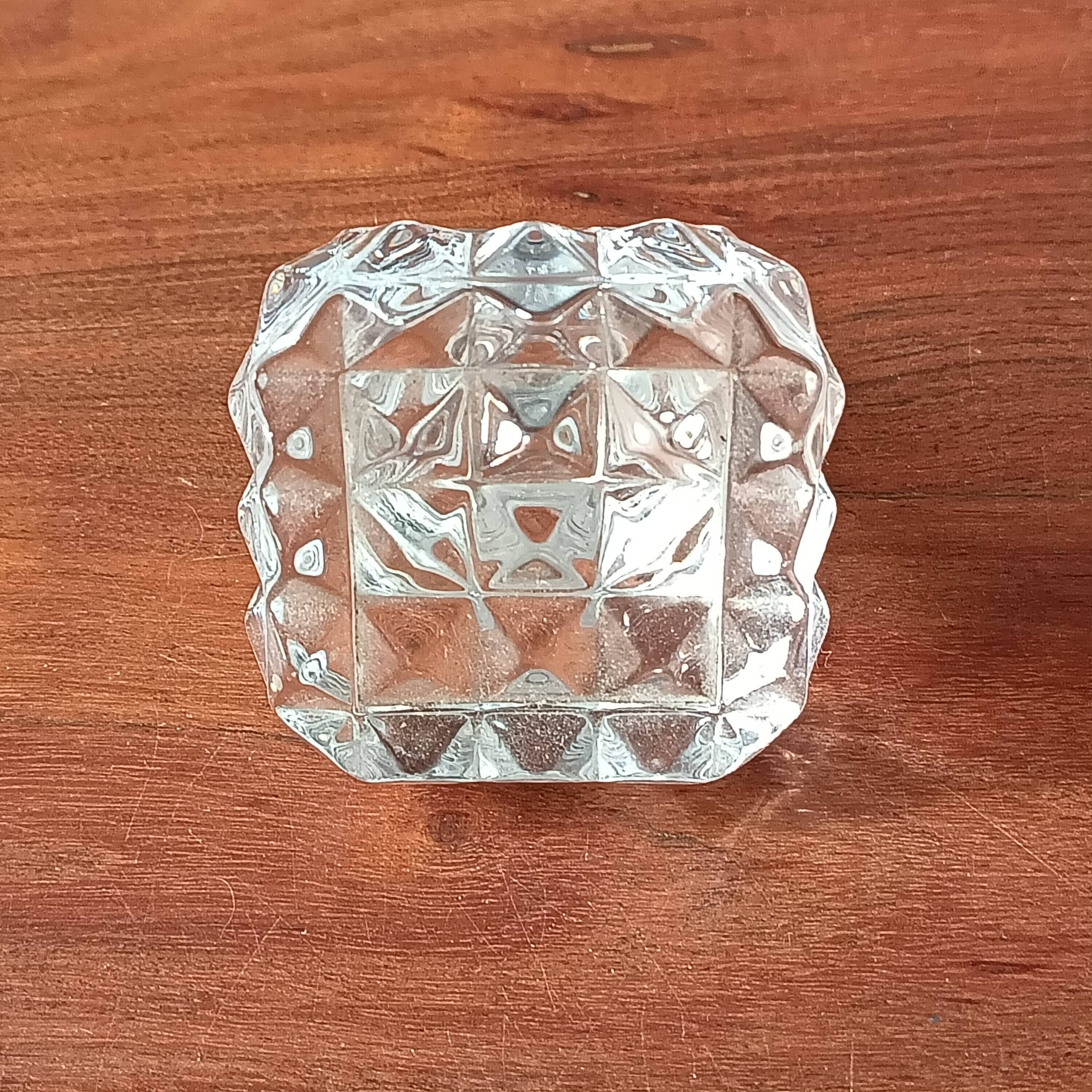 Vintage Clear Crystal Square Whiskey Decanter