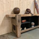 Solid wood workbench with closet