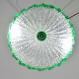Charming Italian green Murano glass ceiling fixture, Murano, 1970