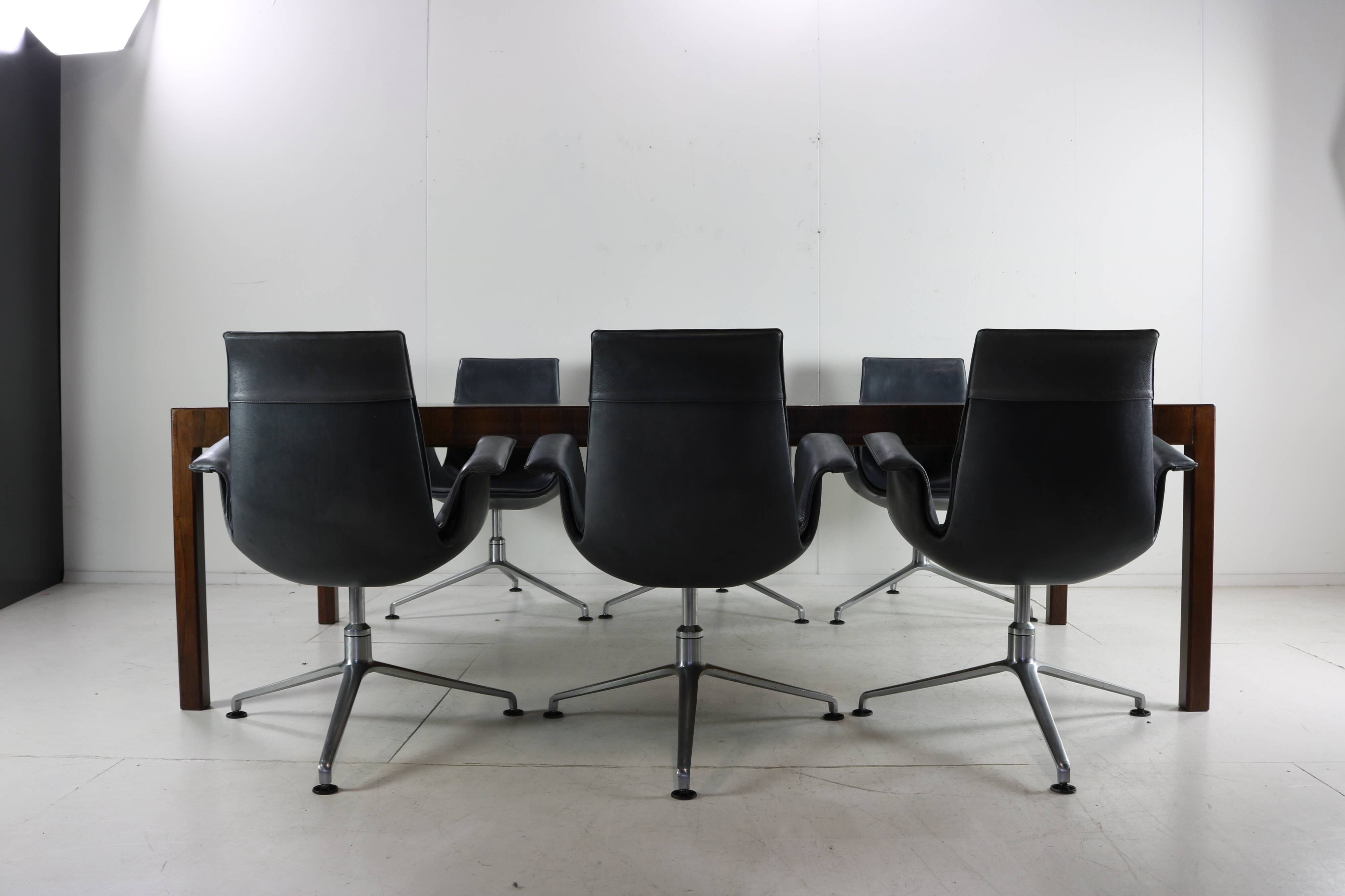Set of six Preben Fabricius and Jørgen Kastholm conference / dining chairs