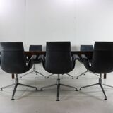 Set of six Preben Fabricius and Jørgen Kastholm conference / dining chairs