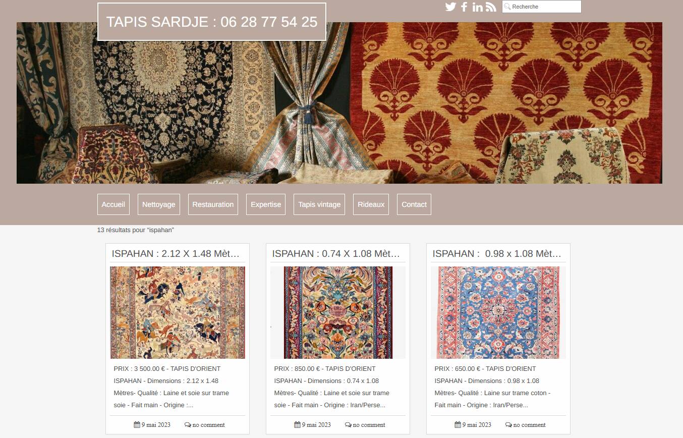Persian Oriental carpet Iran Kashan - Size: 1.32 x 2.12 metres