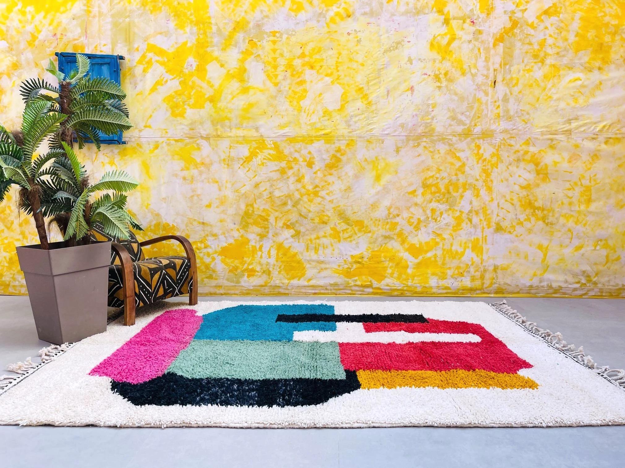 Abstract Moroccan rug - Beni Ouarain rug 2.5/1.5