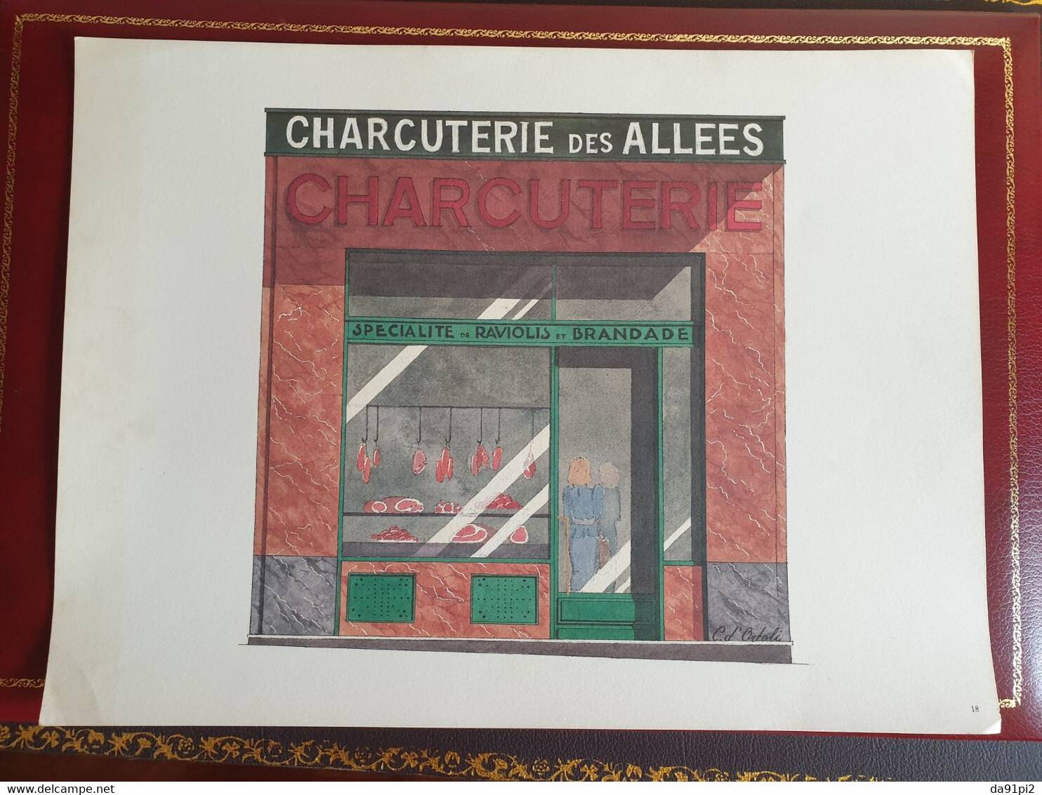 Charme de Marseille lot de 12 grandes lithographies bâtiments C. d'Ortoli