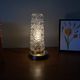 Vintage tulip-shaped table, desk, and bedside lamp with antique glass shade and brass base