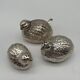 Salt shaker pepper and mustard bird in silver metal Gucci style