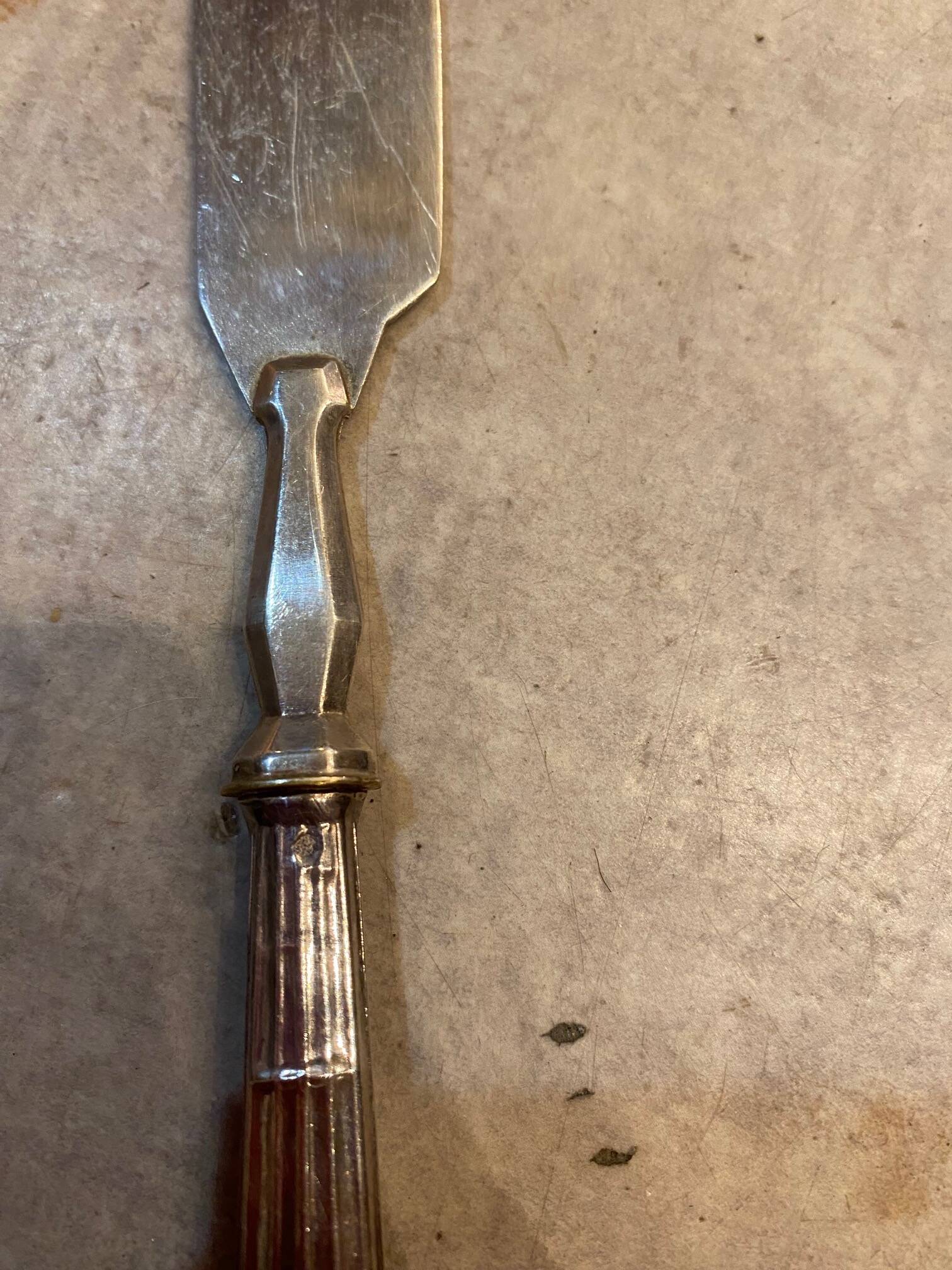 Silver dessert serving cutlery with minerva stamp original box