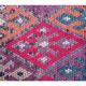 1970s Turkish Handmade Wool Diamond Pink Purpler Runner Rug 77x392