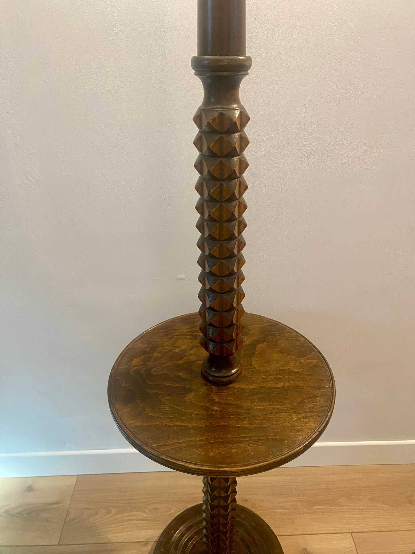 Charles Dudouyt solid oak reading lamp